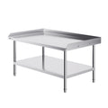 Stainless Steel Work Table, 762 x 1219 x 660 mm Commercial Food Prep Worktable, 3-Sided Backsplash Heavy Duty V952-CFBXGGZTSBT3X3G63V0