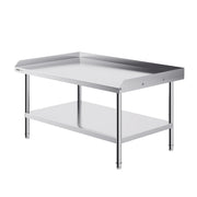 Stainless Steel Work Table, 762 x 1219 x 660 mm Commercial Food Prep Worktable, 3-Sided Backsplash Heavy Duty V952-CFBXGGZTSBT3X3G63V0