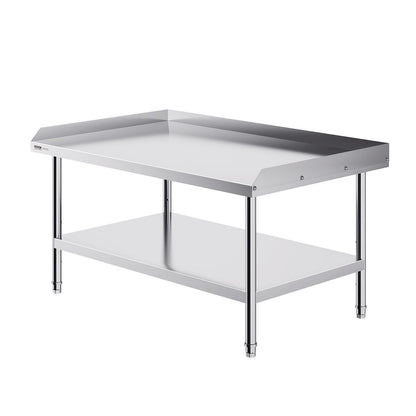 Stainless Steel Work Table, 762 x 1219 x 660 mm Commercial Food Prep Worktable, 3-Sided Backsplash Heavy Duty V952-CFBXGGZTSBT3X3G63V0