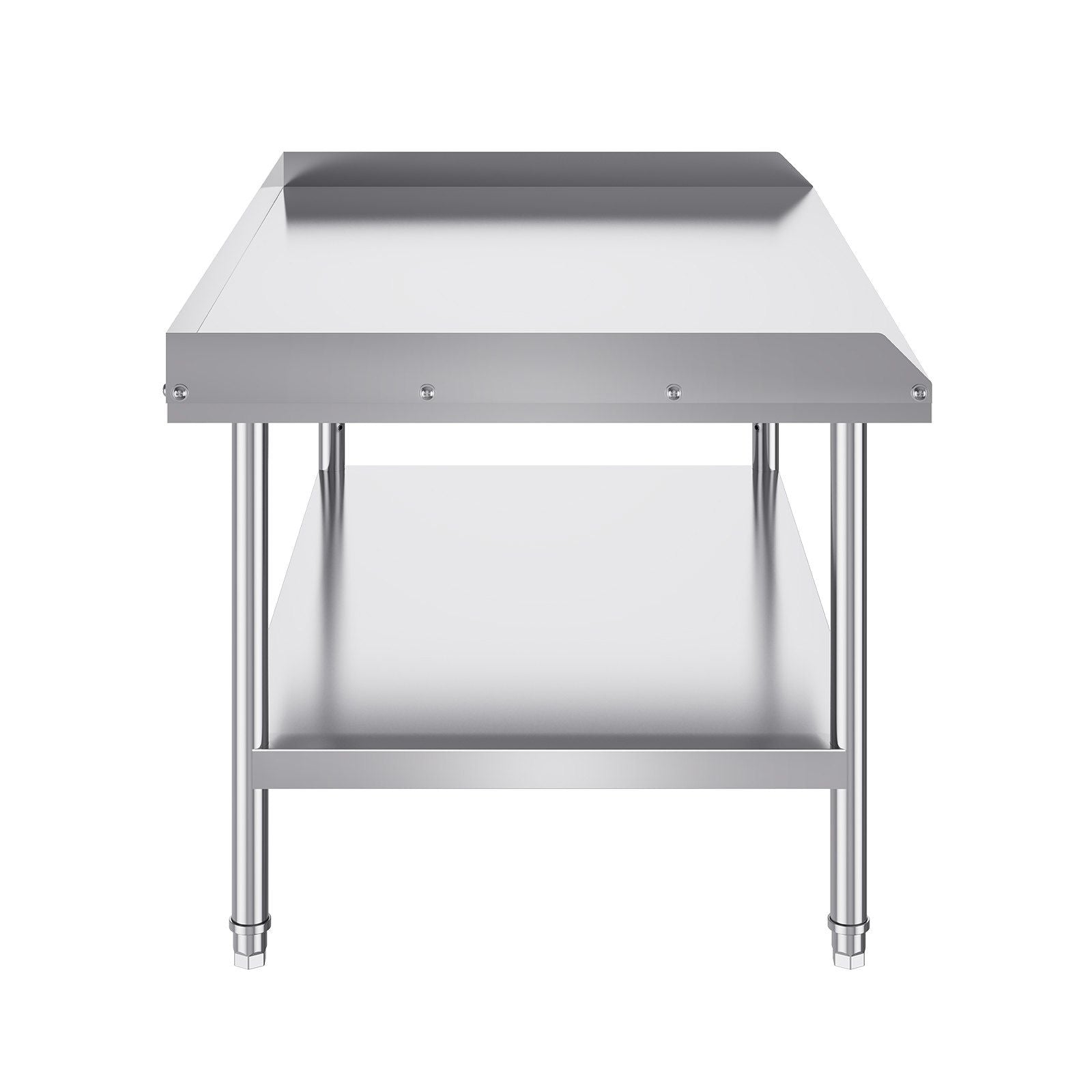 Stainless Steel Work Table, 762 x 1219 x 660 mm Commercial Food Prep Worktable, 3-Sided Backsplash Heavy Duty V952-CFBXGGZTSBT3X3G63V0