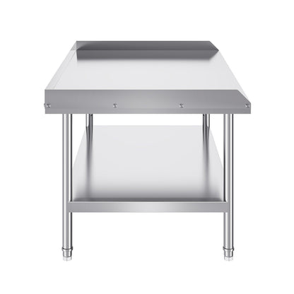 Stainless Steel Work Table, 762 x 1219 x 660 mm Commercial Food Prep Worktable, 3-Sided Backsplash Heavy Duty V952-CFBXGGZTSBT3X3G63V0