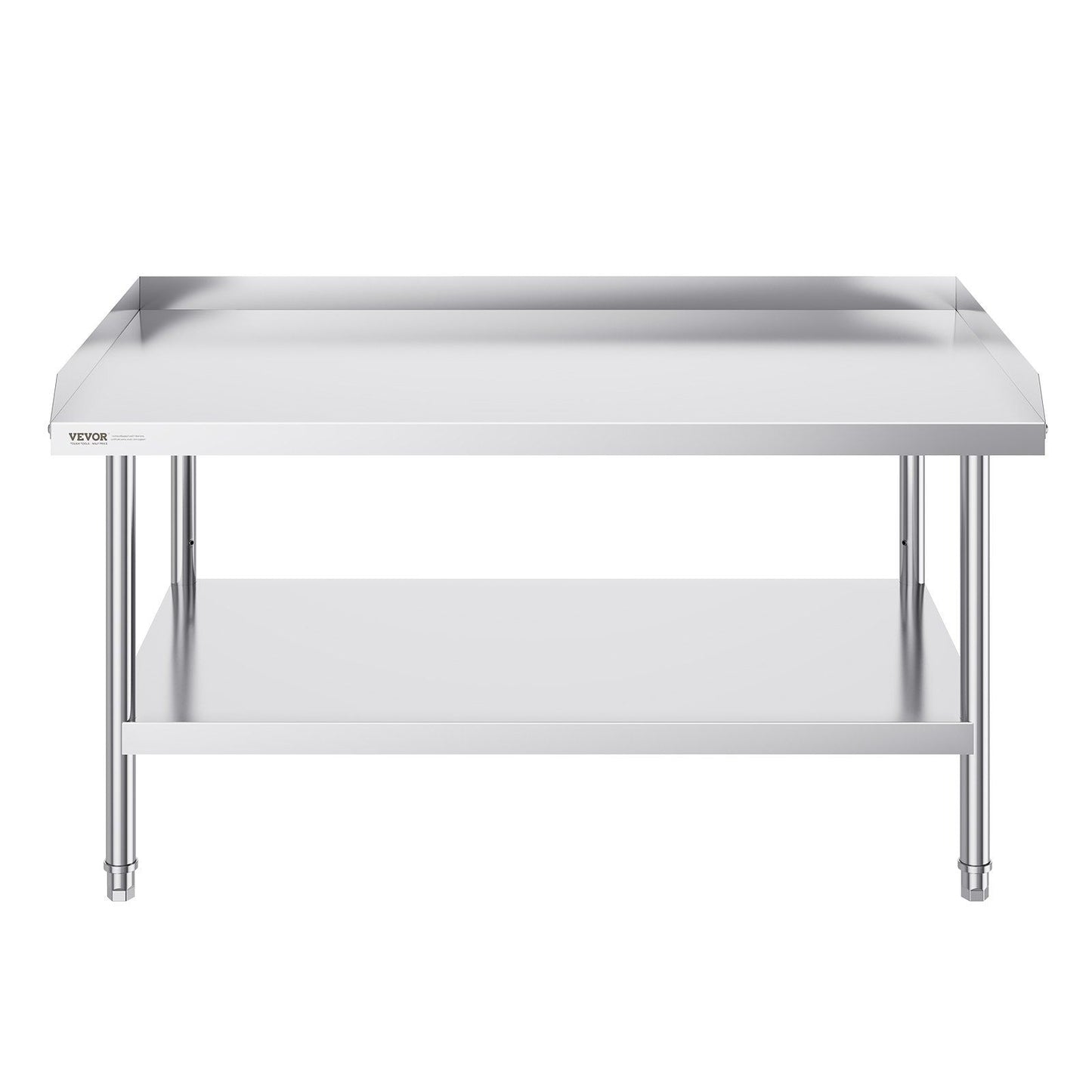 Stainless Steel Work Table, 762 x 1219 x 660 mm Commercial Food Prep Worktable, 3-Sided Backsplash Heavy Duty V952-CFBXGGZTSBT3X3G63V0