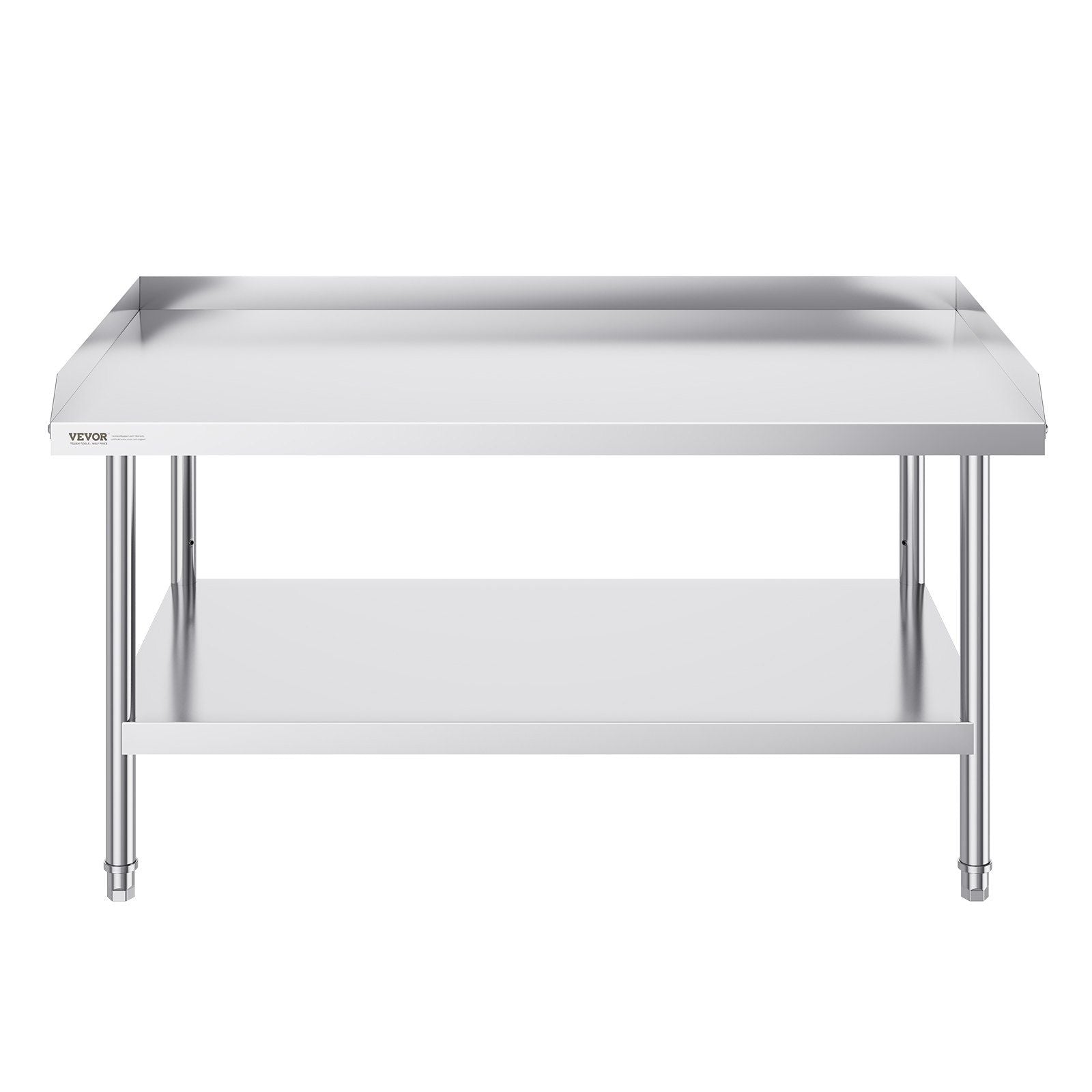 Stainless Steel Work Table, 762 x 1219 x 660 mm Commercial Food Prep Worktable, 3-Sided Backsplash Heavy Duty V952-CFBXGGZTSBT3X3G63V0