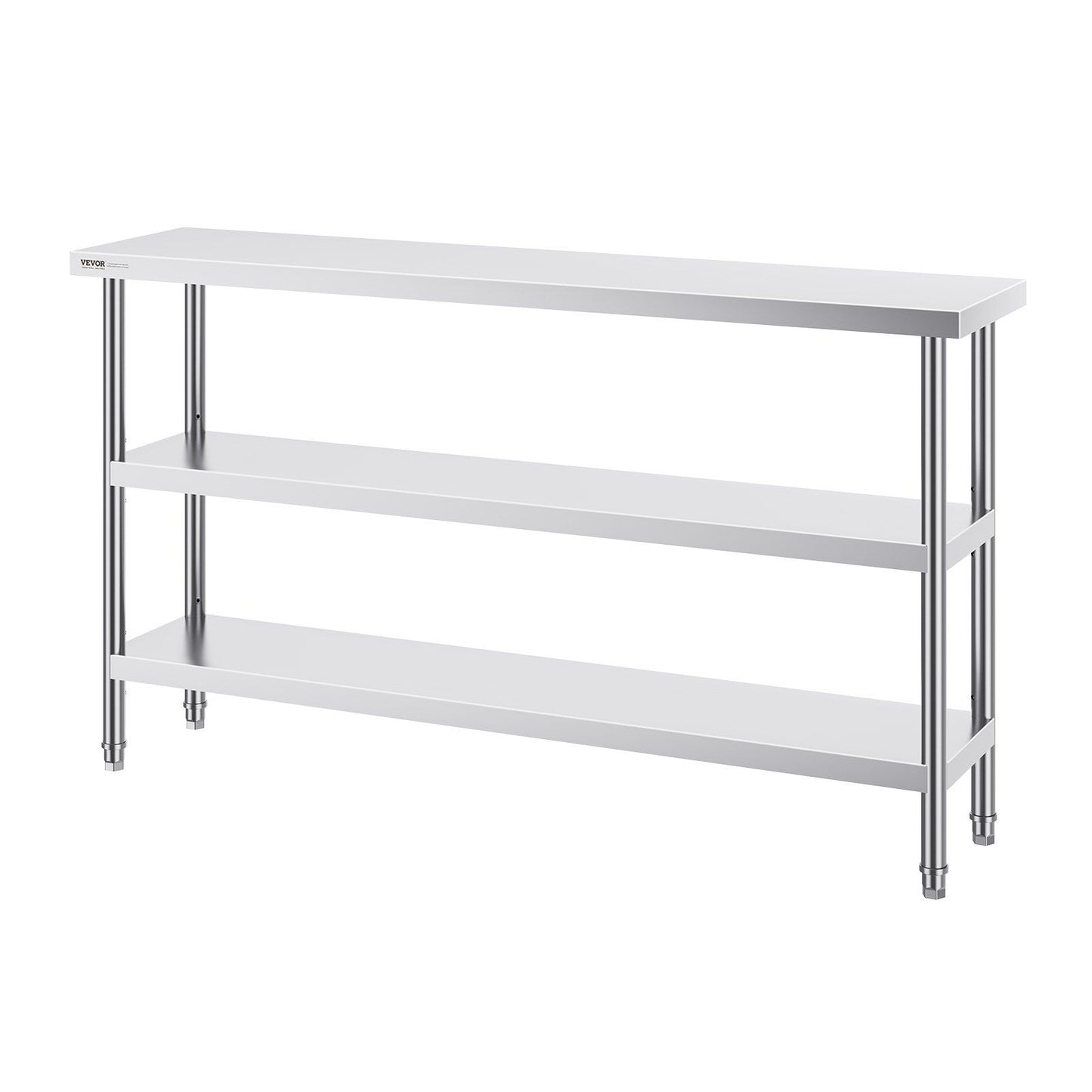 Stainless Steel Food Prep Table, 356 x 1524 x 864 mm Commercial Kitchen Worktable, with 2 Adjustable V952-CFBXGGZTSCGZFXOQBV0