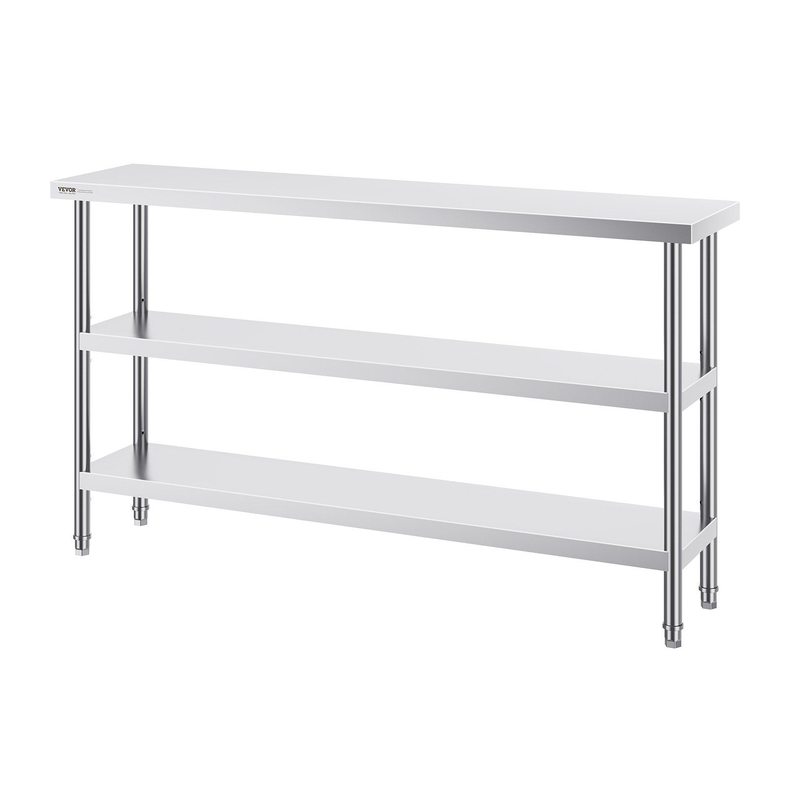 Stainless Steel Food Prep Table, 356 x 1524 x 864 mm Commercial Kitchen Worktable, with 2 Adjustable V952-CFBXGGZTSCGZFXOQBV0