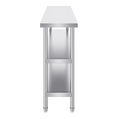 Stainless Steel Food Prep Table, 356 x 1524 x 864 mm Commercial Kitchen Worktable, with 2 Adjustable V952-CFBXGGZTSCGZFXOQBV0