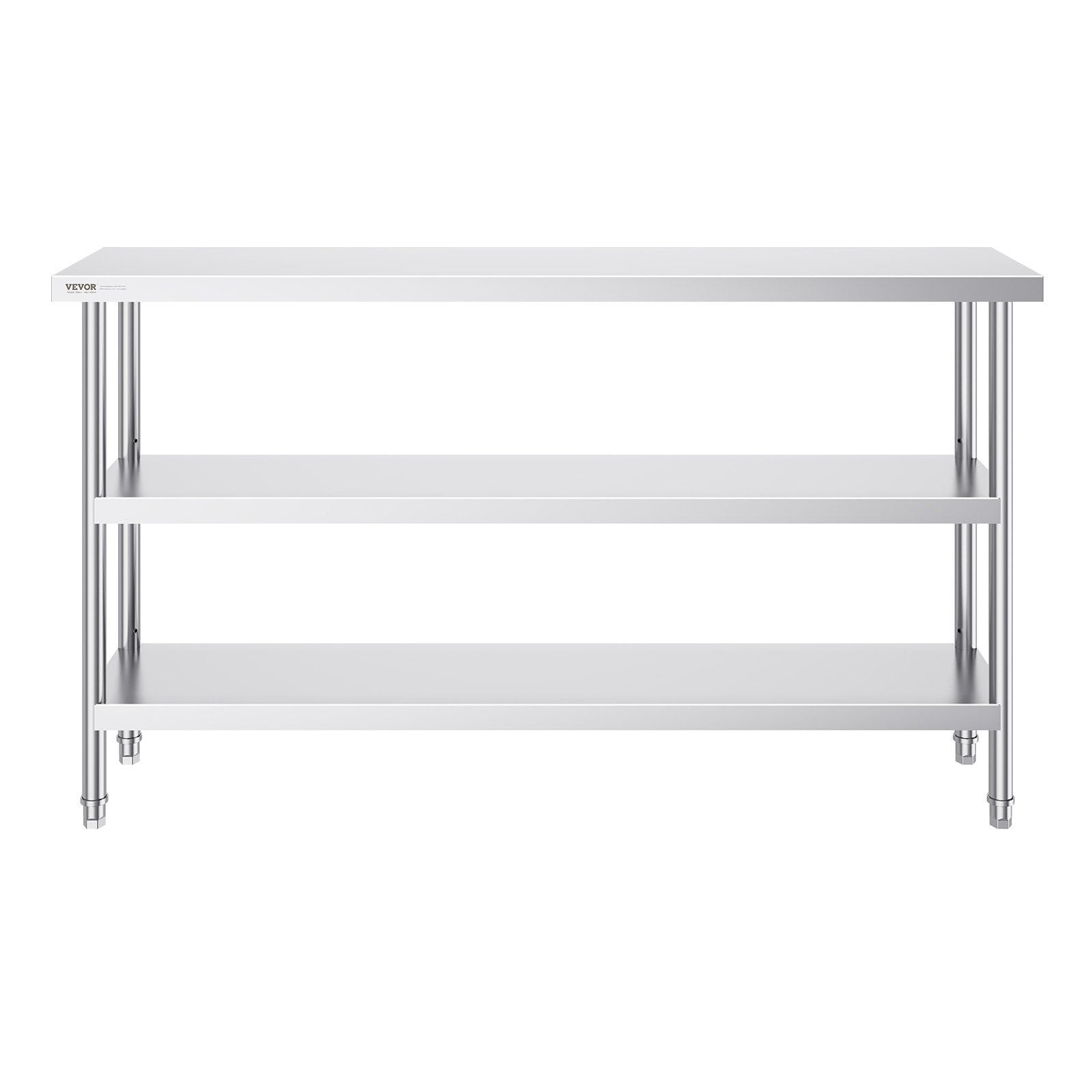Stainless Steel Food Prep Table, 356 x 1524 x 864 mm Commercial Kitchen Worktable, with 2 Adjustable V952-CFBXGGZTSCGZFXOQBV0