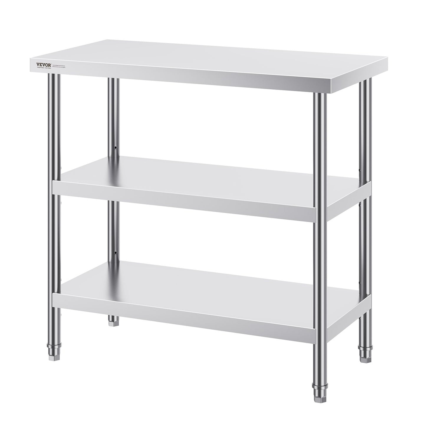 Stainless Steel Food Prep Table, 18 x 36 x 34 Inch Commercial Kitchen Worktable, with 2 Adjustable V952-CFBXGGZTSCGZKRMMXV0