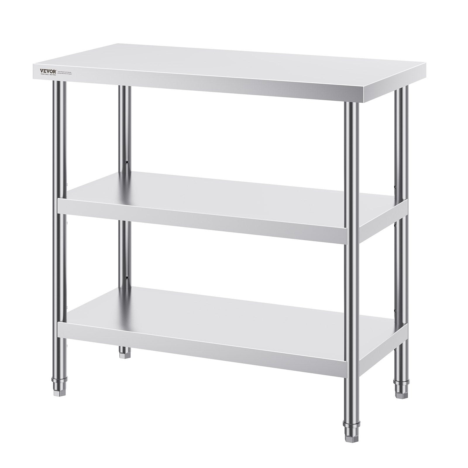 Stainless Steel Food Prep Table, 18 x 36 x 34 Inch Commercial Kitchen Worktable, with 2 Adjustable V952-CFBXGGZTSCGZKRMMXV0