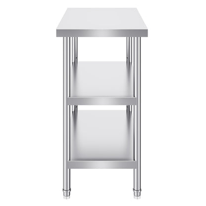 Stainless Steel Food Prep Table, 18 x 36 x 34 Inch Commercial Kitchen Worktable, with 2 Adjustable V952-CFBXGGZTSCGZKRMMXV0