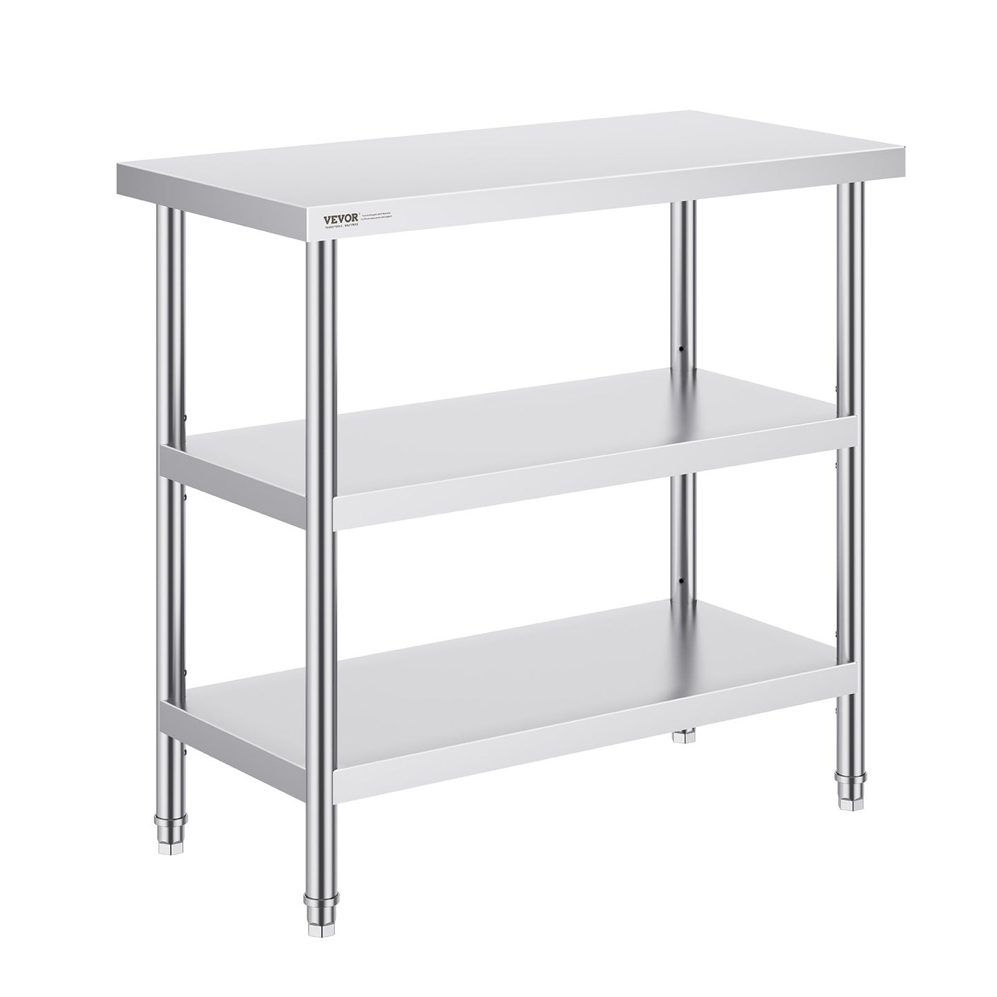 Stainless Steel Food Prep Table, 18 x 36 x 34 Inch Commercial Kitchen Worktable, with 2 Adjustable V952-CFBXGGZTSCGZKRMMXV0