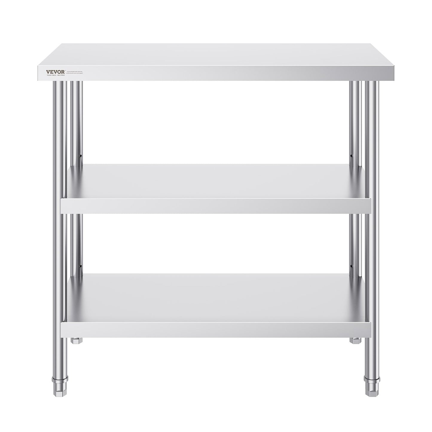Stainless Steel Food Prep Table, 18 x 36 x 34 Inch Commercial Kitchen Worktable, with 2 Adjustable V952-CFBXGGZTSCGZKRMMXV0