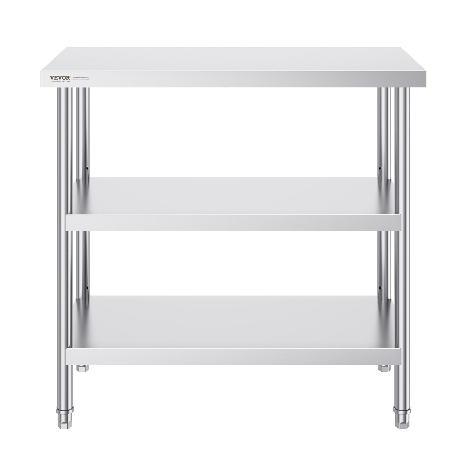 Stainless Steel Food Prep Table, 18 x 36 x 34 Inch Commercial Kitchen Worktable, with 2 Adjustable V952-CFBXGGZTSCGZKRMMXV0
