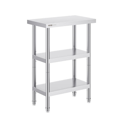 Stainless Steel Food Prep Table, 14 x 24 x 34 Inch Commercial Kitchen Worktable, with 2 Adjustable V952-CFBXGGZTSCGZZZ9YVV0