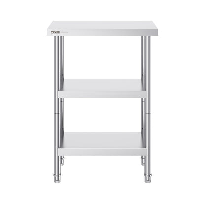 Stainless Steel Food Prep Table, 14 x 24 x 34 Inch Commercial Kitchen Worktable, with 2 Adjustable V952-CFBXGGZTSCGZZZ9YVV0