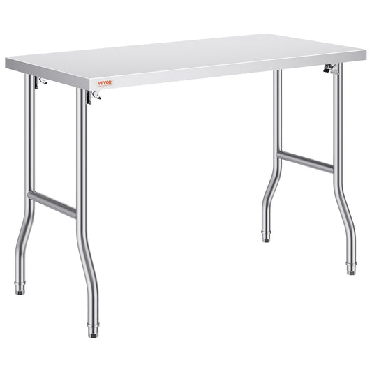 Stainless Steel Kitchen Bench Folding Commercial Prep Table 1220x610 mm V952-CFGZT24X48YC00001V0