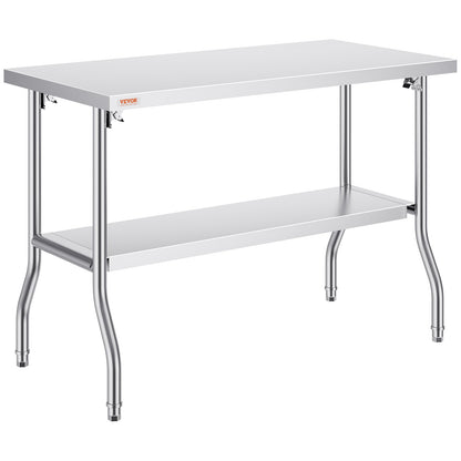Commercial Worktable Workstation Folding Commercial Prep Table 1220x610 mm V952-CFGZT48X24YC00001V0