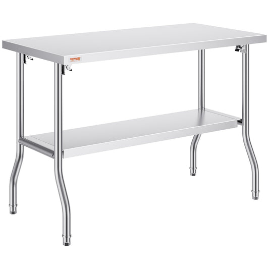 Commercial Worktable Workstation Folding Commercial Prep Table 1220x610 mm V952-CFGZT48X24YC00001V0
