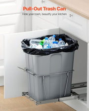 Pullout Trash Can for Kitchen Cabinets, Garbage Waste Recycling Bin, Under Mount Waste Container, with Heavy V952-CFLJTDTDTHSWA5O0YV0