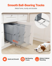Pullout Trash Can for Kitchen Cabinets, Garbage Waste Recycling Bin, Under Mount Waste Container, with Heavy V952-CFLJTDTDTHSWA5O0YV0