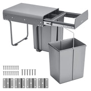 Pullout Trash Can for Kitchen Cabinets, 20+10+10L Double Under Sink Garbage Waste Recycling Bin, Under Mount V952-CFLJTDTHSST4PX1IZV0