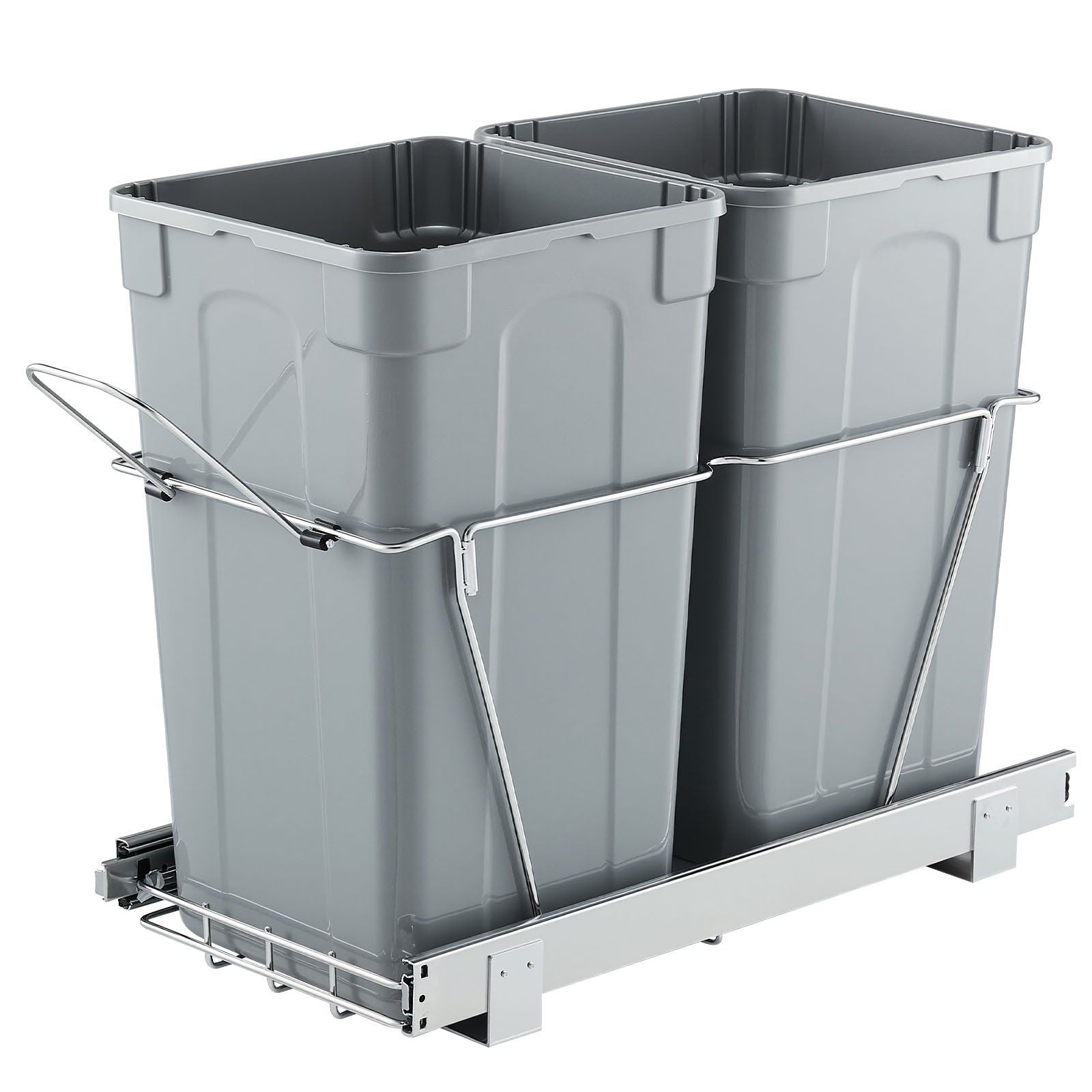 Pullout Trash Can for Kitchen Cabinets,Double Under Sink Garbage Waste Recycling Bin, Under Mount Waste V952-CFLJTDTHSST5OB5S2V0
