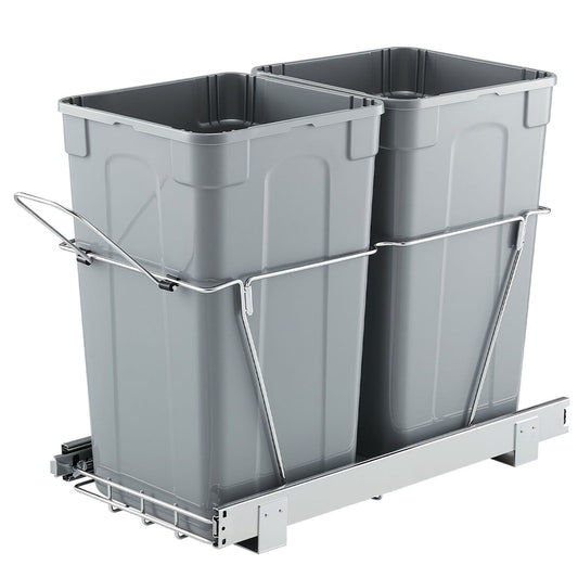 Pullout Trash Can for Kitchen Cabinets,Double Under Sink Garbage Waste Recycling Bin, Under Mount Waste V952-CFLJTDTHSST5OB5S2V0