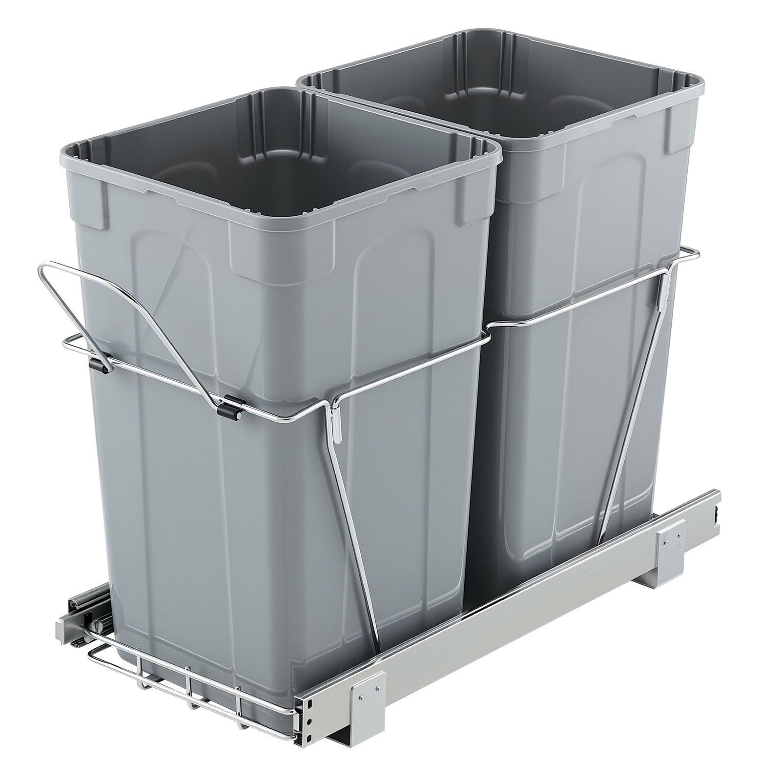 Pullout Trash Can for Kitchen Cabinets,Double Under Sink Garbage Waste Recycling Bin, Under Mount Waste V952-CFLJTDTHSST5OB5S2V0