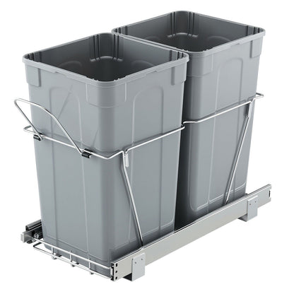 Pullout Trash Can for Kitchen Cabinets,Double Under Sink Garbage Waste Recycling Bin, Under Mount Waste V952-CFLJTDTHSST5OB5S2V0