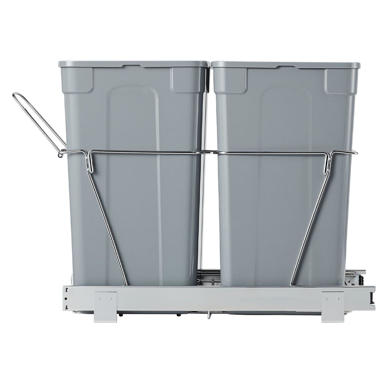 Pullout Trash Can for Kitchen Cabinets,Double Under Sink Garbage Waste Recycling Bin, Under Mount Waste V952-CFLJTDTHSST5OB5S2V0