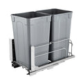 Pull-Out Trash Can, 27 QT x2 Double Under Mount Kitchen Waste Container, Heavy Duty Garbage Recycling Bin V952-CFLJTDTHSST5PSCNSV0