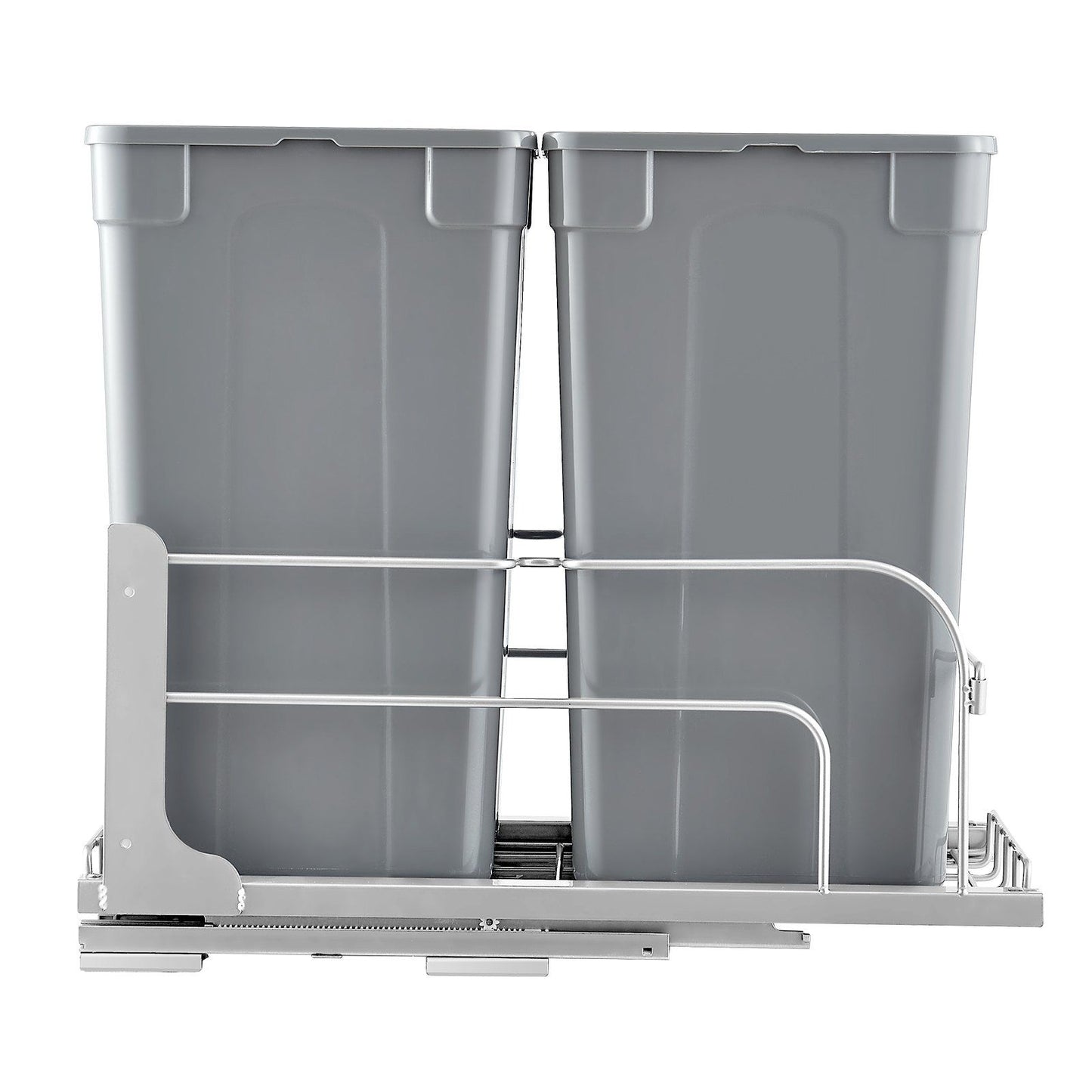 Pull-Out Trash Can, 27 QT x2 Double Under Mount Kitchen Waste Container, Heavy Duty Garbage Recycling Bin V952-CFLJTDTHSST5PSCNSV0