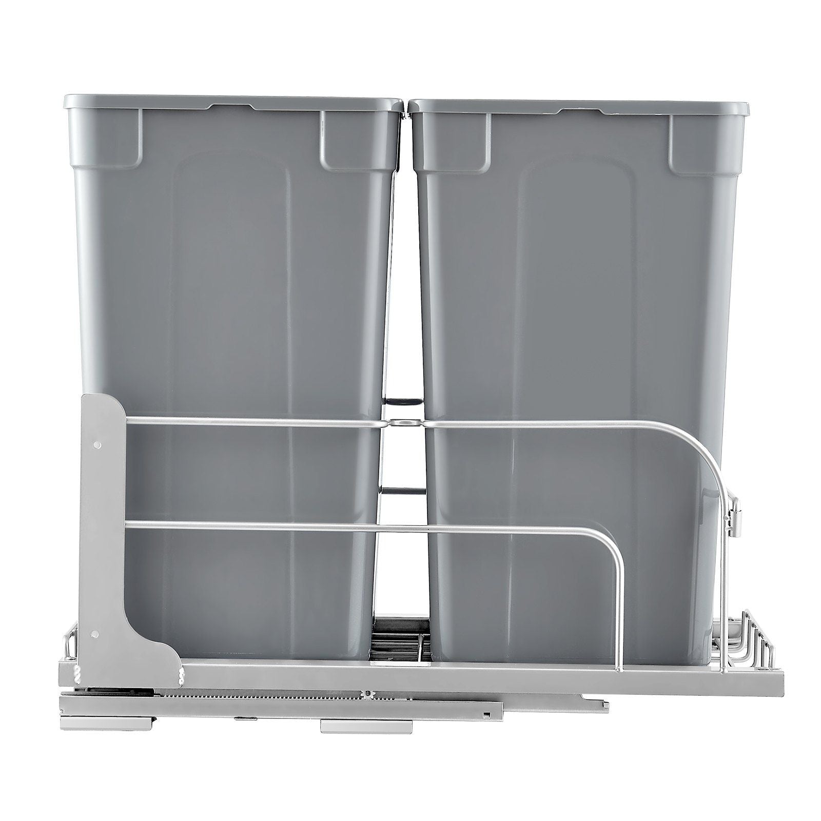 Pull-Out Trash Can, 27 QT x2 Double Under Mount Kitchen Waste Container, Heavy Duty Garbage Recycling Bin V952-CFLJTDTHSST5PSCNSV0