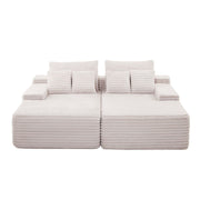 210 cm Oversized Double Chaise Lounge, Corduroy Fabric Sectional Sofa, Cozy Deep Seat Loveseat Sofa with Soft V952-CGBYSRSFYSS8Y3HFQ001V0