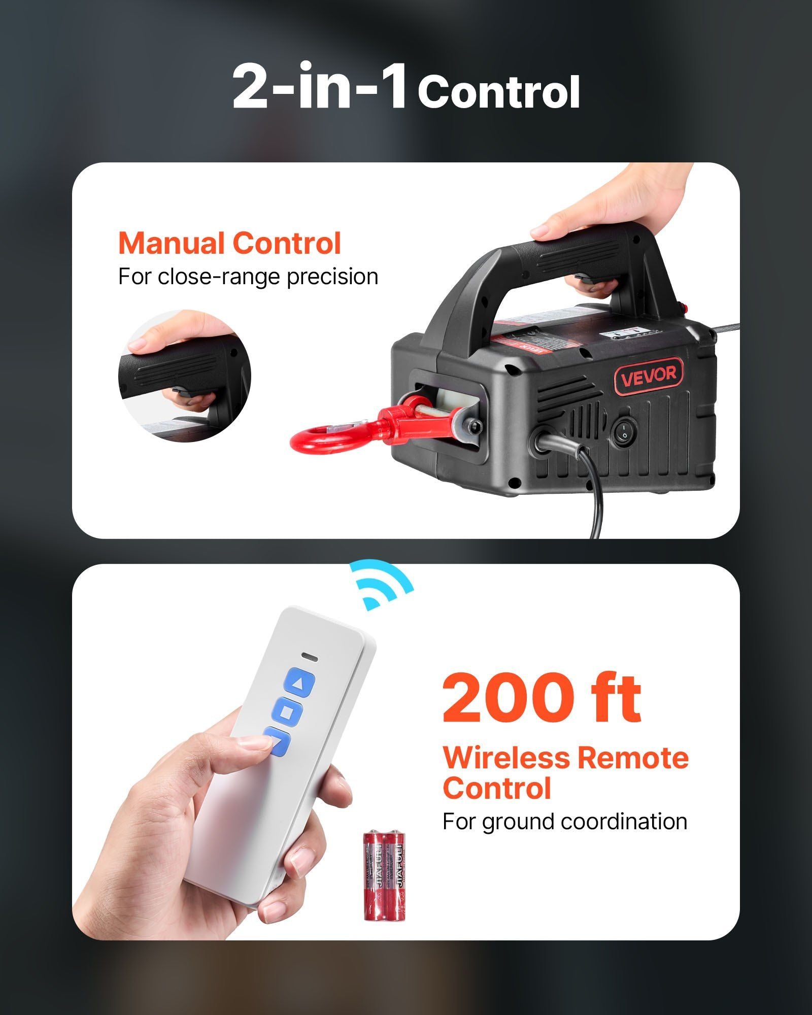 2-in-1 Electric Hoist Winch, 500 kg Capacity, 1500W Portable Power Winch Crane, 7.6 m Lifting Height, 5 m/min V952-CGGGKBXSDDHL4I4OH001V3