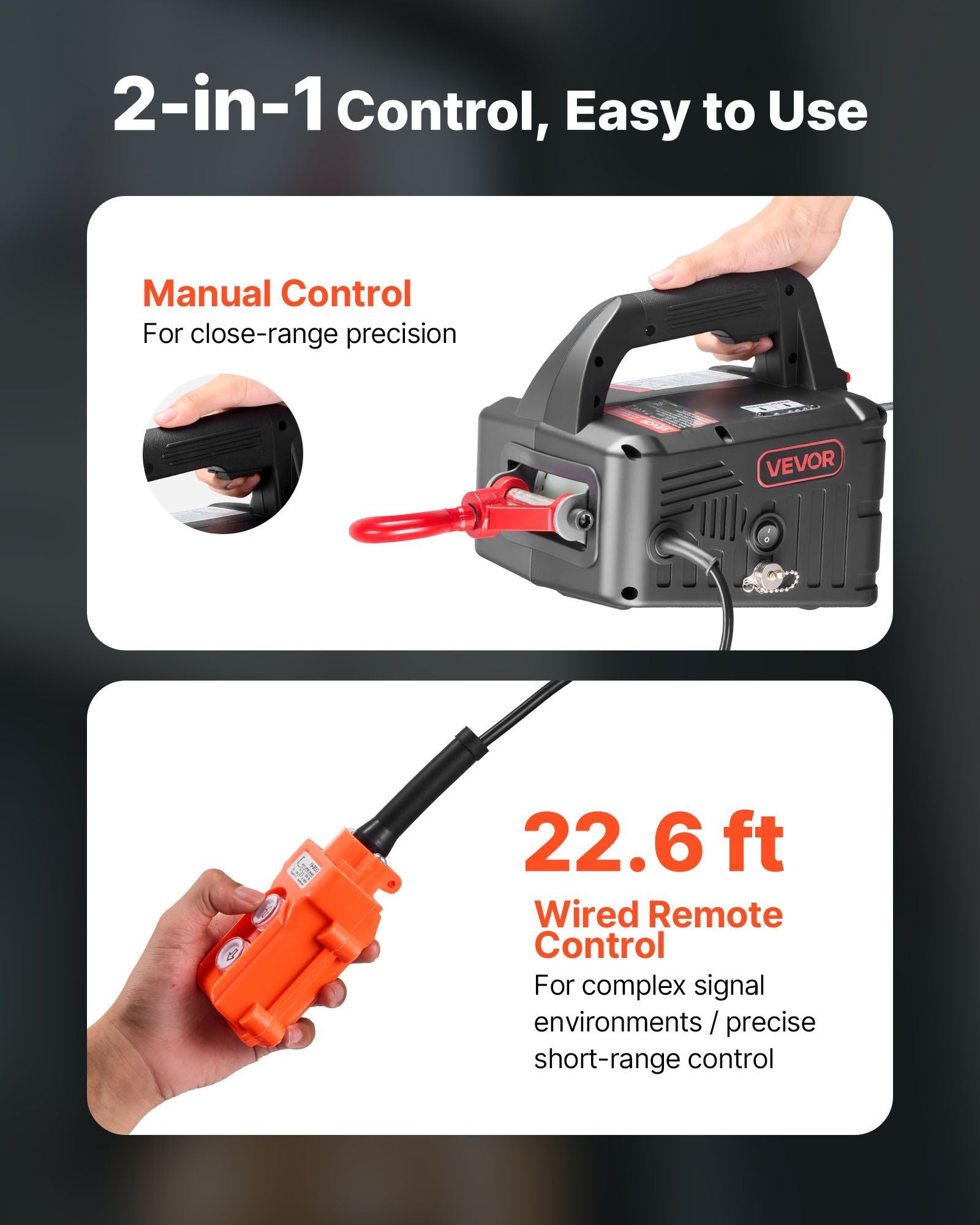 2-in-1 Electric Hoist Winch, 500 kg Capacity, 1500W Portable Power Winch Crane, 7.6 m Lifting Height, 5 m/min V952-CGGGKBXSDDHL73MQ6001V3