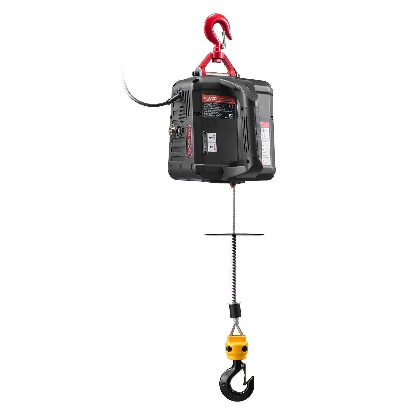 2-in-1 Electric Hoist Winch, 500 kg Capacity, 1500W Portable Power Winch Crane, 7.6 m Lifting Height, 5 m/min V952-CGGGKBXSDDHL73MQ6001V3