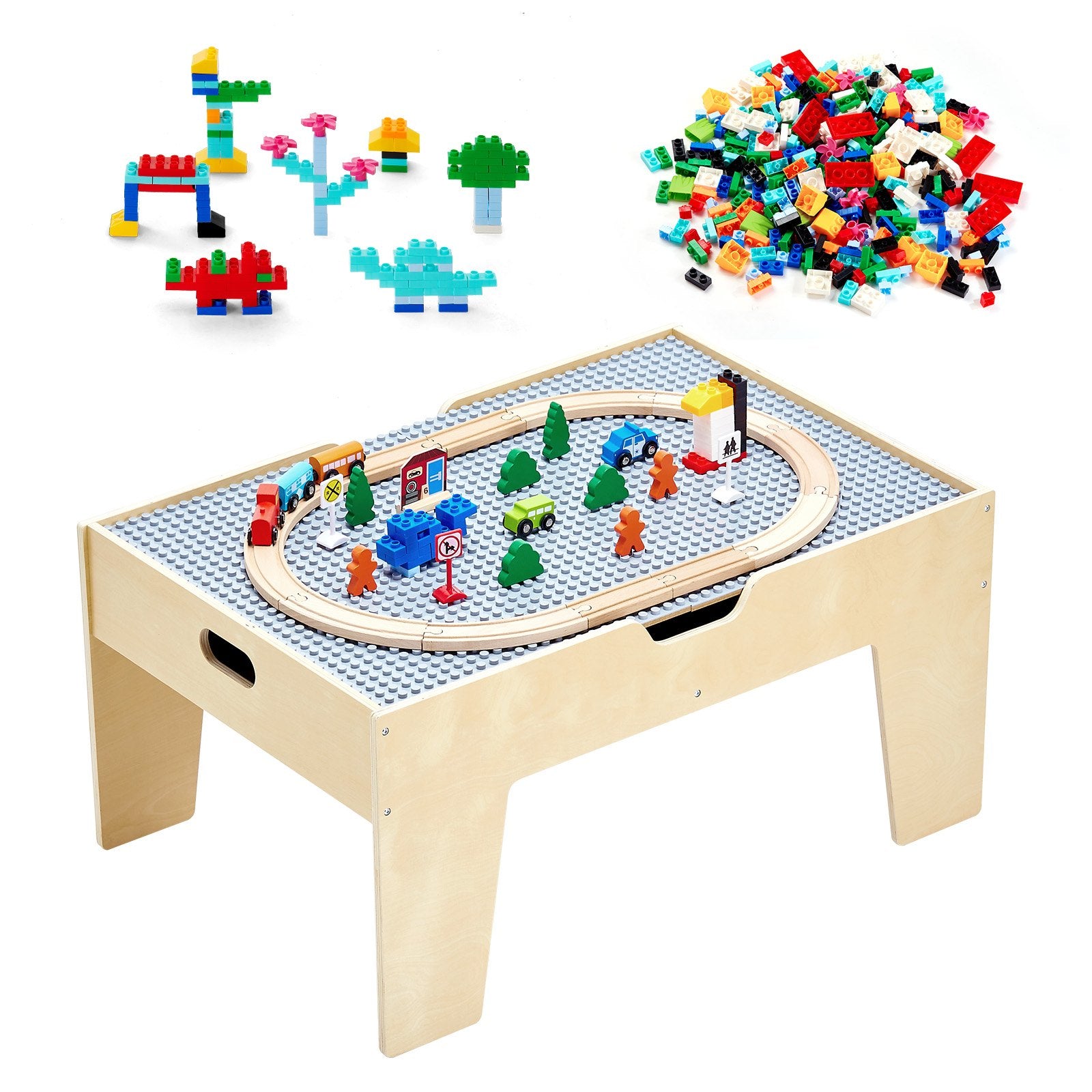 Multi-Purpose Activity Play Table 290 Building Bricks & 30 PCS Accessories V952-CGKHCZ305216IRWXQ001V0