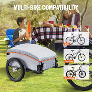 Bike Cargo Trailer, 88/100/160 lbs Load Capacity, Heavy-Duty Bicycle Wagon Cart, Foldable Compact Storage V952-CGKHZHJG100BMFBKOV0