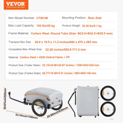 Bike Cargo Trailer, 88/100/160 lbs Load Capacity, Heavy-Duty Bicycle Wagon Cart, Foldable Compact Storage V952-CGKHZHJG100BMFBKOV0