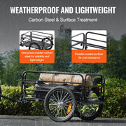 Bike Cargo Trailer, 72.5 kg Load, Heavy-Duty Bicycle Wagon Cart, Foldable Compact Storage & Quick Release V952-CGKHZHJG200B5HWMPV0