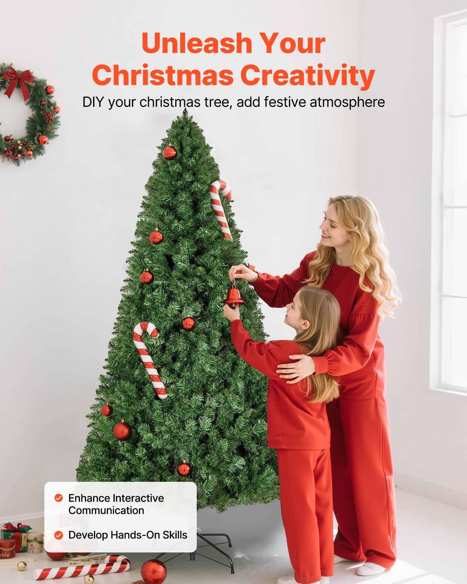 Christmas Tree, 1.8m Artificial Xmas Tree, Full Holiday Decor Trees with 1250 Branch Tips & Sturdy Metal Base V952-CGKSDSPVCLS6K87RZ001V0