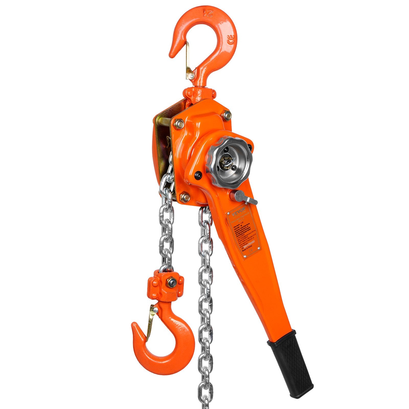 Manual Lever Chain Hoist, 1-1/2 Ton 3300 lbs Capacity 10 FT Come Along, G80 Galvanized Carbon Steel with V952-CGSBH112T10FTYOZ9V0