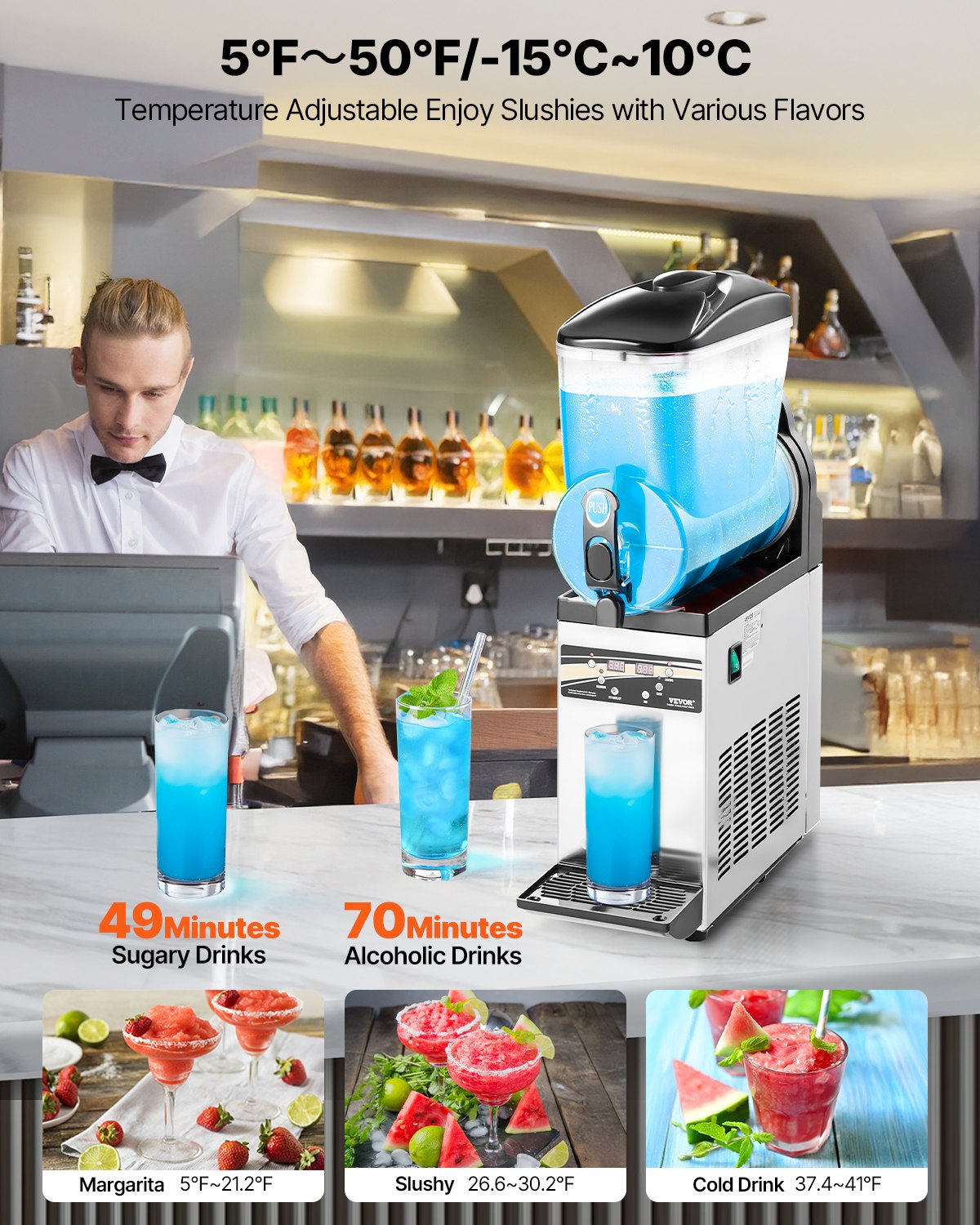 Commercial Slushy Machine 15L Margarita Smoothie Frozen Drink Maker V952-CGXXRJX115LDWAYUYV3