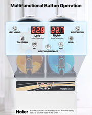 Commercial Frozen Drink Maker, 15Lx2 Double Tank Slushy Machine, 120 Cups Stainless Steel Margarita Smoothie V952-CGXXRJX215LSN1G19V3
