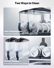 Commercial Frozen Drink Maker, 15Lx2 Double Tank Slushy Machine, 120 Cups Stainless Steel Margarita Smoothie V952-CGXXRJX215LSN1G19V3