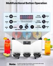 Commercial Frozen Drink Maker, 15Lx3 Triple Tank Slushy Machine, 180 Cups Stainless Steel Margarita Smoothie V952-CGXXRJX315LS56A98V3