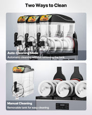 Commercial Frozen Drink Maker, 15Lx3 Triple Tank Slushy Machine, 180 Cups Stainless Steel Margarita Smoothie V952-CGXXRJX315LS56A98V3