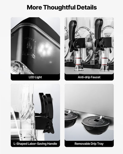 Commercial Frozen Drink Maker, 15Lx3 Triple Tank Slushy Machine, 180 Cups Stainless Steel Margarita Smoothie V952-CGXXRJX315LS56A98V3