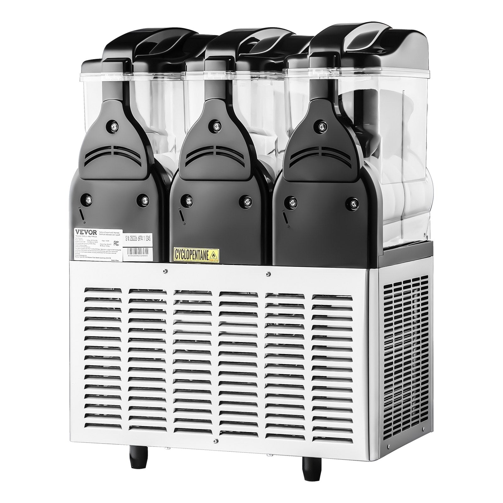 Commercial Frozen Drink Maker, 15Lx3 Triple Tank Slushy Machine, 180 Cups Stainless Steel Margarita Smoothie V952-CGXXRJX315LS56A98V3